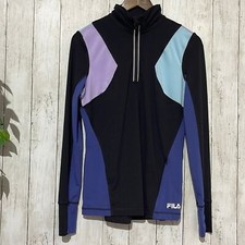 Womens Fila Sport Performance Running Jacket 1/4 Zip Size S Thumb Holes Pullover