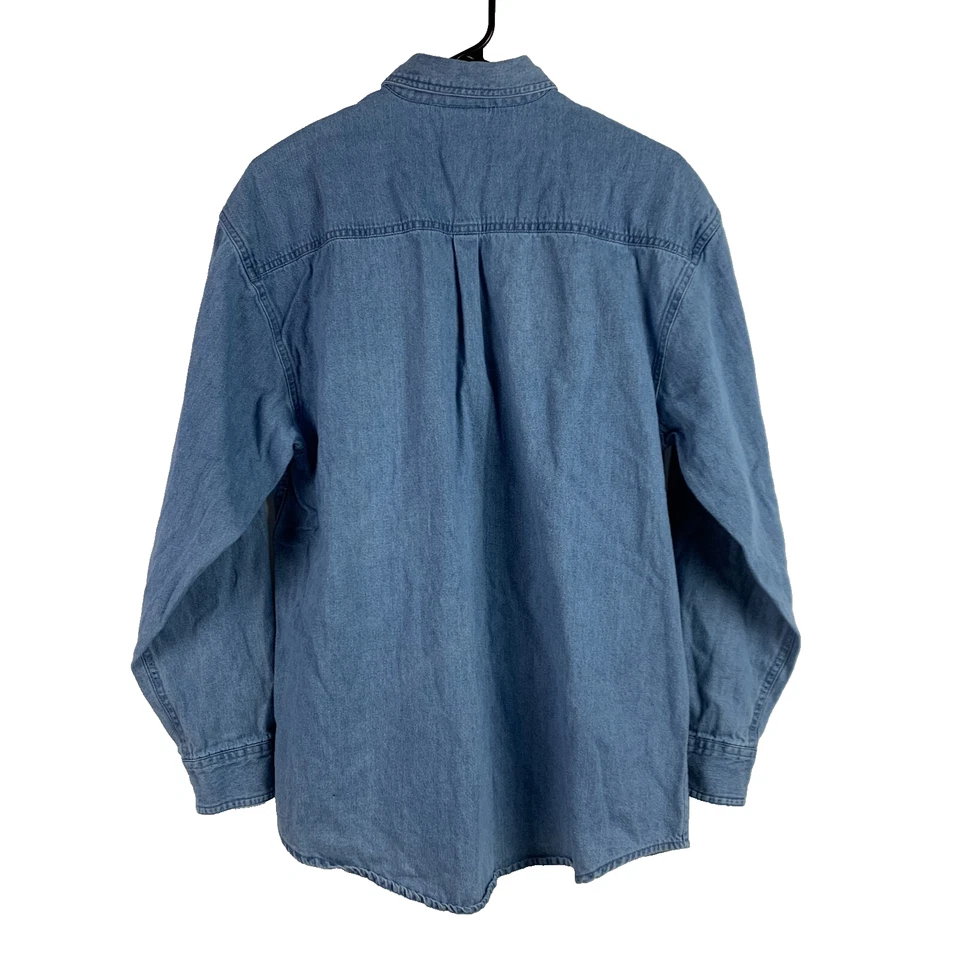 Vintage 90s Coca Cola Denim Jean Solid Cotton Button Up Shirt Mens Medium - Image 4 of 4