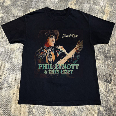NEW Phil Lynott & Thin Lizzy - Black Rose Gift Fan Black All Size Shirt