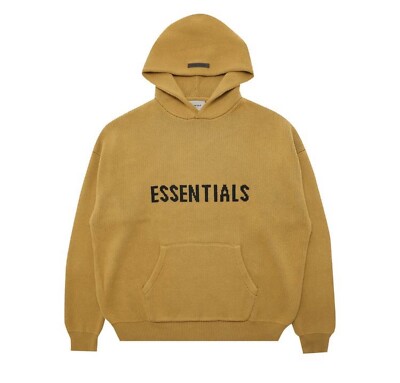 Fear Of God Essentials Knit Pullover Amber Hoodie Men's Size XS