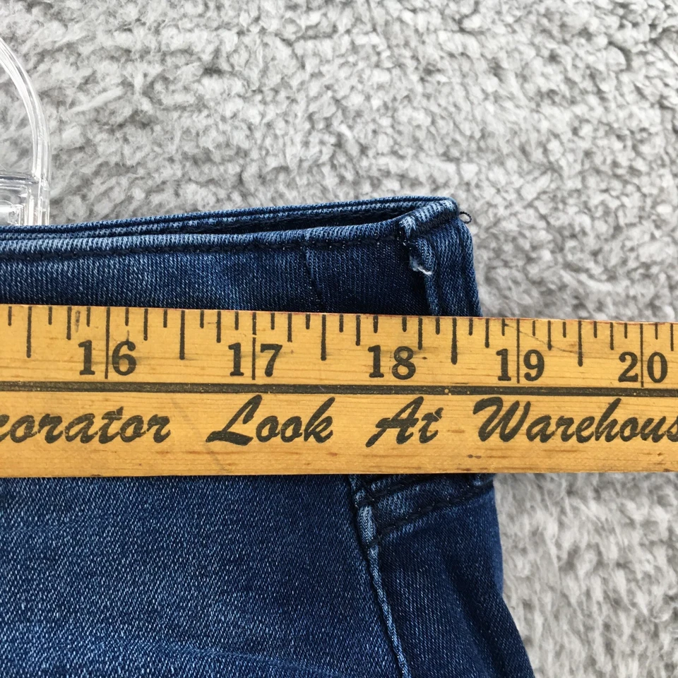 Pantalones Cortos Nine West Corte Para Mujer 18 Azul Lavado Oscuro Denim Tiro Alto Cremallera Botón Mosca Foto 4 de 4