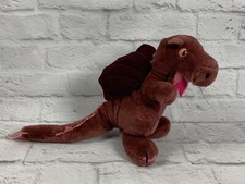 Vtg 9" Dragon Plush Pink Dakin Purple Burgundy Red Stuffed Animal 1983 Toy Doll