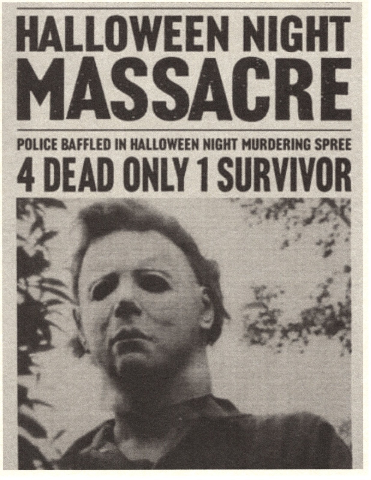 1978 Halloween Haddonfield Herald Halloween Night Massacre Michael