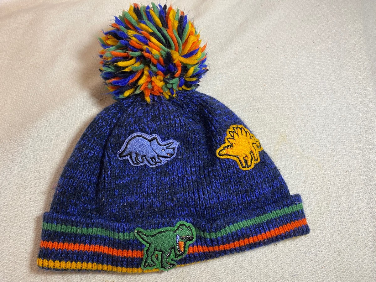 Children's Place Dinosaur Knit Beanie Kids To Winter Hat Blue