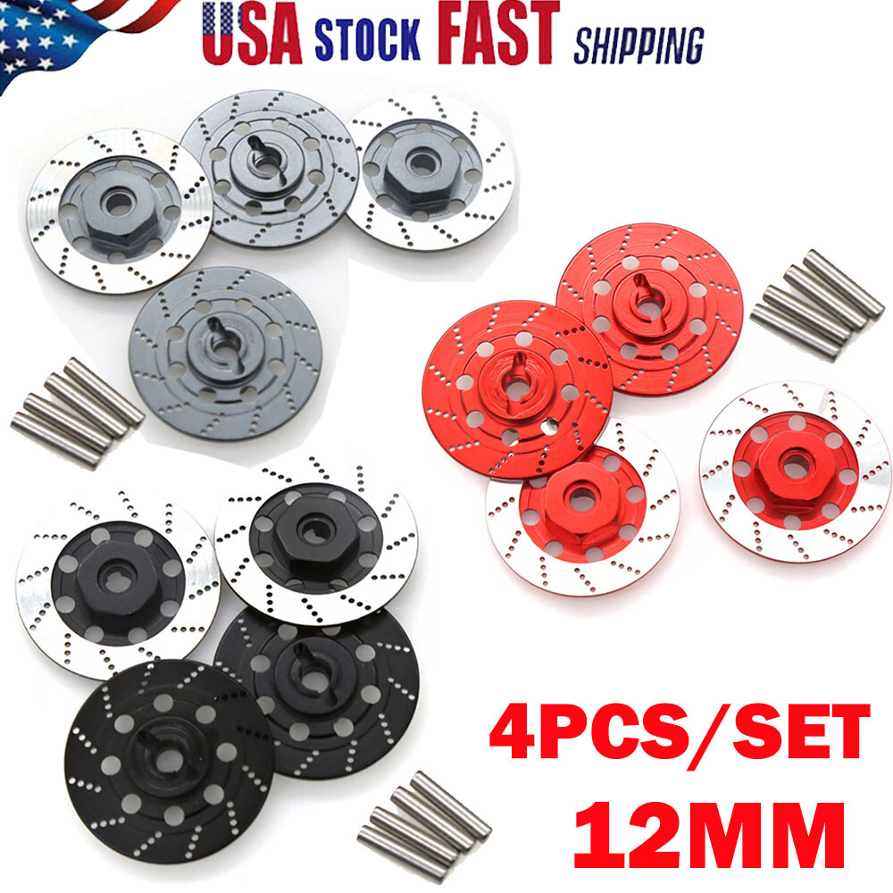 4Pc/Set 12mm Hex Wheel Rim Brake Disc Caliper For 1/10 RC Drift Touring Car