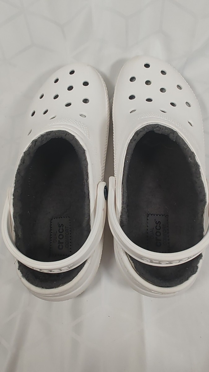 Unisex Crocs Classic Lined Clogs White/Gray Liner Men display picture 2