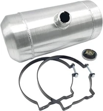 Round Gas Tank 3.9 Gallon 8x18 Aluminum Spun 1/4 NPT Fuel Tank Cell with Baffle
