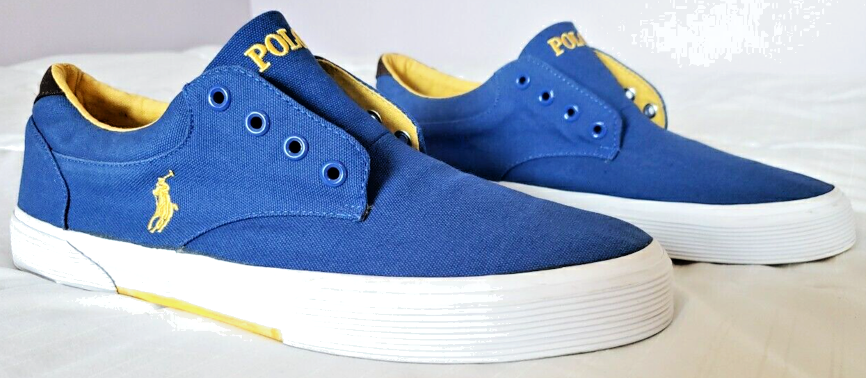 POLO RALPH LAUREN FELTON CANVAS SNEAKERS BASSE Navy UOMO taglia 12D logo pony