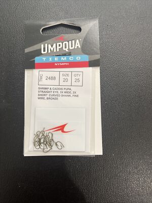 Umpqua Tiemco Nymph Fly Fishing Hooks TMC 2488 Sz 20 Qty 25 Bronze New
