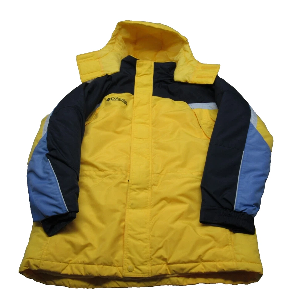 Columbia Fire Ridge Parka Juvenil 18/20 Amarillo Capucha A Presión Aislada Cremallera Completa Chaqueta Foto 2 de 4