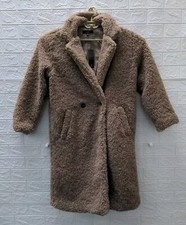 New Lulu's Amazing Comfort Taupe Shearling Long Coat Sz. Xs
