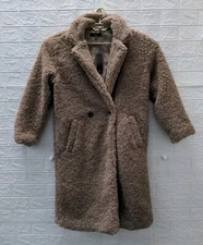 New Lulu's Amazing Comfort Taupe Shearling Long Coat Sz. XS