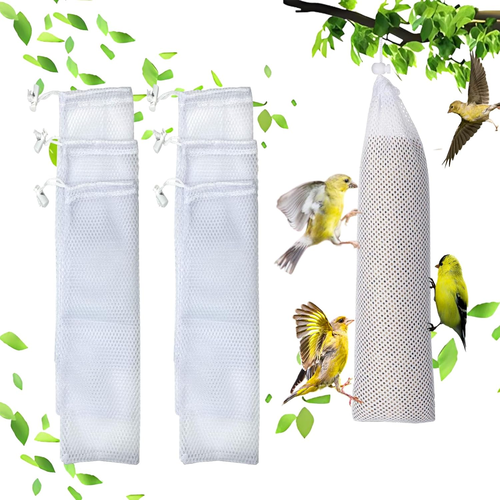 6 Pack Wild Bird Feeder Sock Finch Bird Seed Mesh Bag