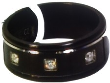 CROWN RING - BLACK COBALT WITH CZ
