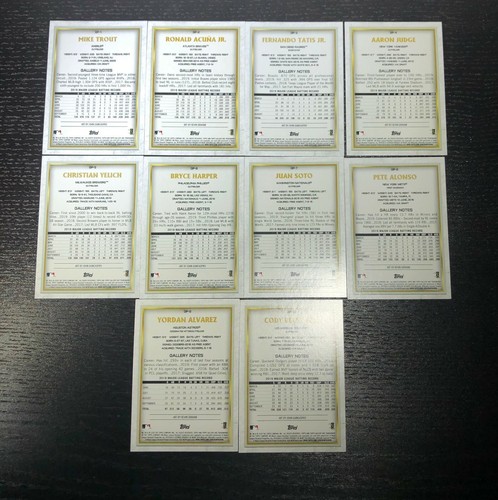 2020 Topps Chrome Gallery Preview Complete Set 10 Trout Tatis Judge Alvarez Soto - Picture 2 of 2
