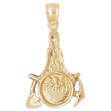 New 14k Yellow Gold Gold Miners Tools Pendant
