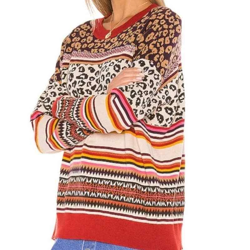 Autumn Cashmere Leopard Fairisle Sweater Women Extra Small Oversized Loose  Fit | eBay
