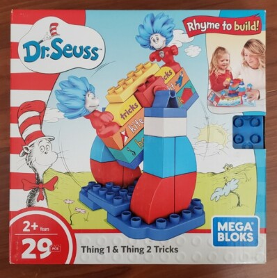Mega Bloks Dr. Seuss Thing 1 and Thing 2 Tricks Building Set, 29 Pieces NEW