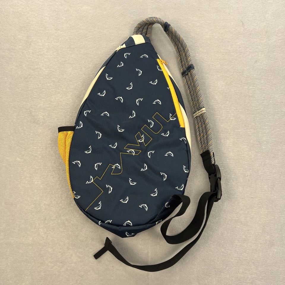Bolso Bandolera Kavu Cuerda Eslinga Mochila Lágrima Patrón de Peces a Rayas Bolsillos LRG Foto 4 de 4