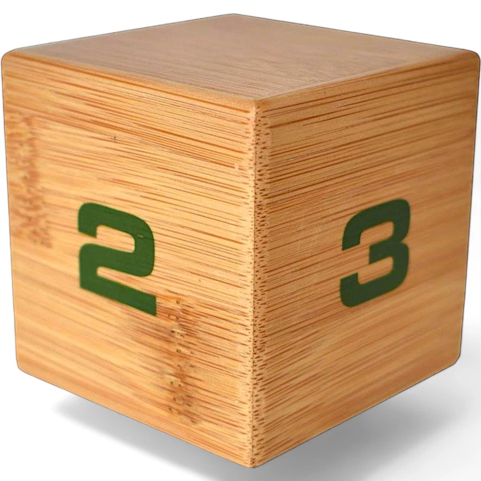 Datexx Bamboo Time Cube Timer 1-2-3-4 Min Digital Focus Productivity Tool Wood - Image 2 of 4