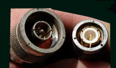 HF Adapterkabel N male auf TNC male 50Ohm Mil Gold / Silber Amphenol UG-536B/U