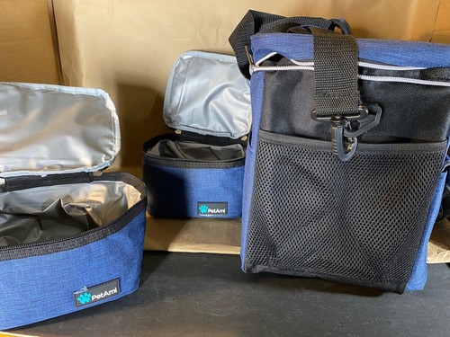 Borsa da viaggio PetAmi blu con tracolla e manici per il trasporto 15" x 9" - Foto 7 di 12
