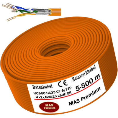 5-500m CAT 7 UC900 HS23 4X2XAWG23 Daten- Netzwerk- Verlege- LAN Kabel