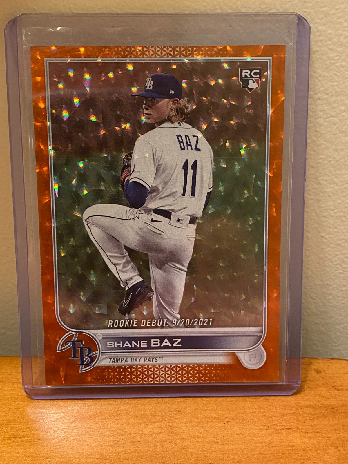 2022 Topps Update Shane Baz #US240 Rookie Debut Orange Ice /299 Tampa Bay Rays
