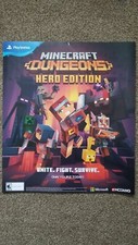 Minecraft Dungeons Hero Edition Poster PS4 Promotional Store Display Sign 22x24