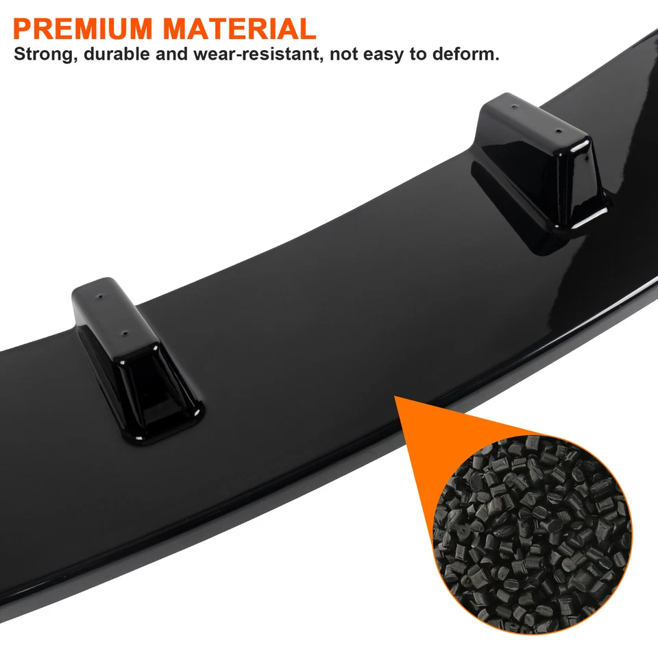 Front Bumper Lip Spoiler Fit For 11-16 BMW F10 520i 528i 535i M Sport Glossy BLK - Image 4 of 4