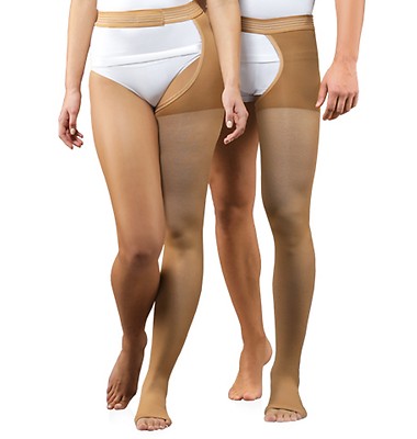 Stütz Strumpf Kompression Monostrumpf  Fußspitze offen Klasse 2 Beige 0403-01LUX