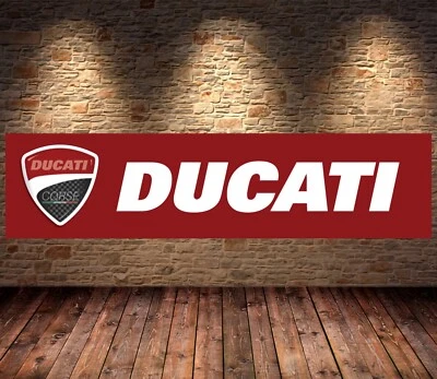 ducati red Banner Garage Workshop Sign Printed PVC Display sizes - Image 1 of 3