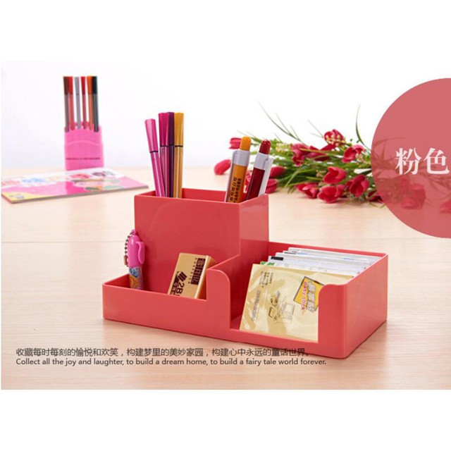 Office Home Plastic Desk Pen Pencil Holder Storage Box Stationery Organizer Cute For Sale Online