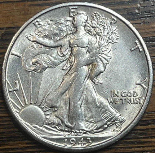1943-S  Walking Liberty Half Dollar 90% Silver...Almost Uncirculated
