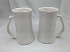 McCoy White Ceramic Tall Mugs Cups 6020 USA Lot of 2