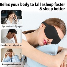 3D Sleep Mask 100 Light Blocking Blindfold Contoured Memory Foam Eye Mask Sleep