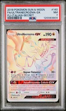 POKEMON PSA 7 ULTRANECROZMA GX SECRET 140/131 FORBIDDEN LIGHT ITA 2018 POP 1!🌎