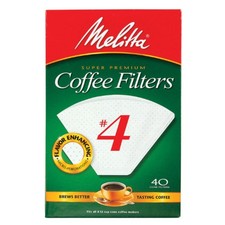 Melitta 624404 No.4 White Cone Shape Coffee Filters