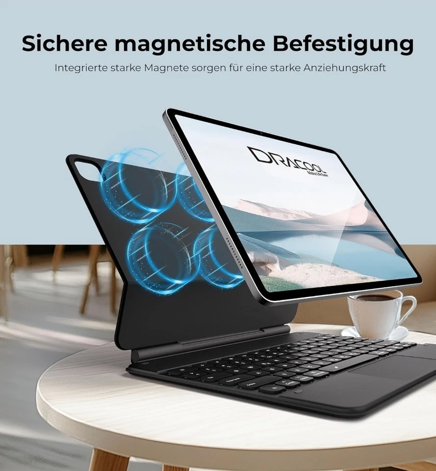 Dracool for iPad Air 13 Inch Keyboard 2024, for iPad Pro 12.9 Case with Keyboard - Bild 3 von 4