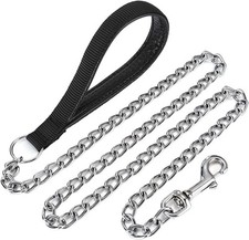 Chain Dog Leash 4FT Heavy Duty Chain Link Dog Leash Anti Chew Durable Leash NEW