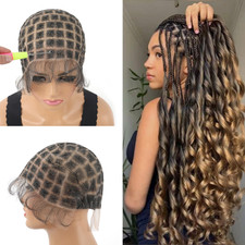 Braided Wigs Cap With Baby Hair Double Full Lace HD Wig Cap for Crochet Braids