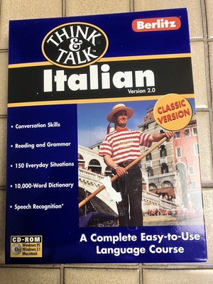 Vintage new sealed CD ROM Berlitz Think & Talk Italian Language Course Version 2