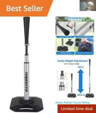 Pro Baseball  Softball Batting Tee with Heavy Duty Base  Adjustable Height