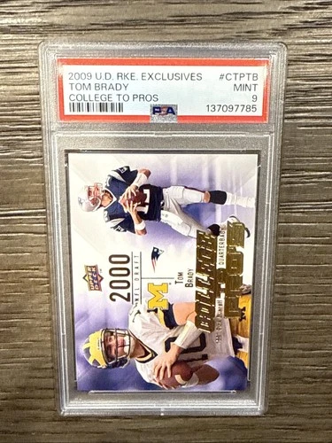 2009 UD Rookie Exclusives College to Pros Football #CTPTB Tom Brady - PSA 9