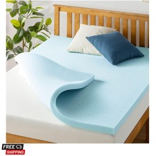 2-inch Ventilated Gel Memory Foam Topper - Twin, Dorm Essentials, Blue