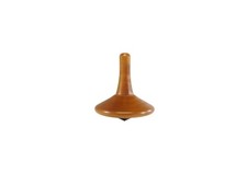 Small Carved Wood Long Stem Spinning Top Toy 1 1/2"