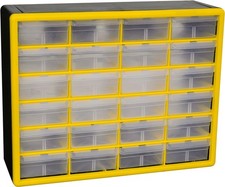 24-Drawer Plastic Drawer Storage Cabinet for Garage Organization, Bead Organi...