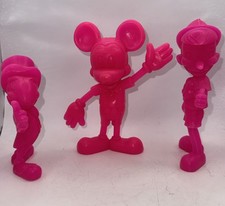 DISNEY - 3 Plastic Figures Louis Marx 70s Mickey , Jimmy - Pinocchio.