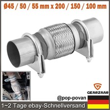 Edelstahl Flexrohr Auspuffrohr Flexstück  Ø45 / 50 / 55 mm x 200 / 100 / 150 mm
