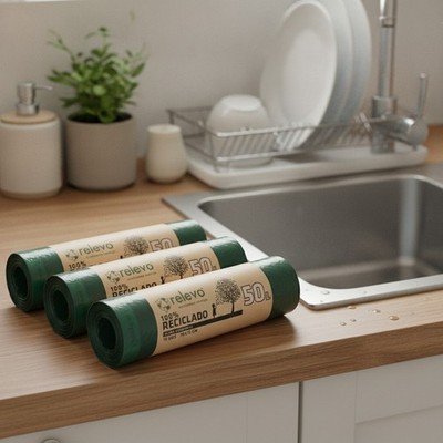 100% recycelte 50L Müllbeutel - 30 Stück Anti-Tropf & umweltfreundliche Beutel